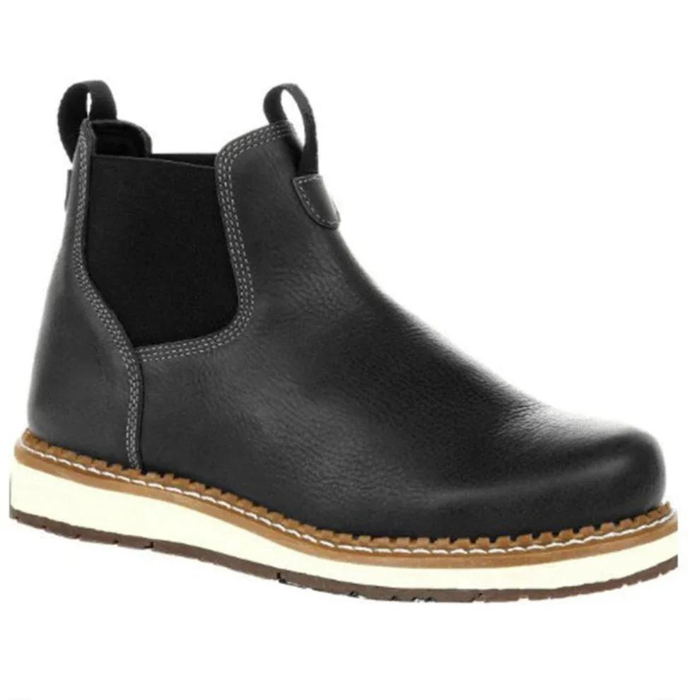 Stiluxe - Dames leren Chelsea boots met elastische inzet