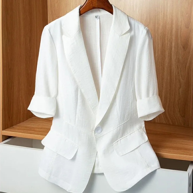 Volgrow - Elegante Dames Blazer Met Korte Mouwen - Perfect Voor Zomer