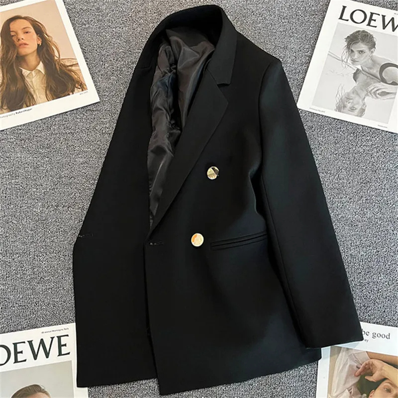 Modessa - Lange Dames Blazer met Satijnen Voering en Dubbele Rij Sluiting