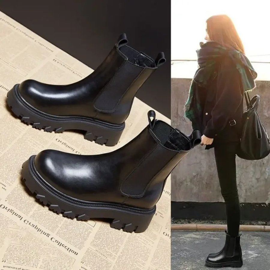 Sofiana - Dames Chelsea Boots met Plateauzool en Elastische Zijkanten