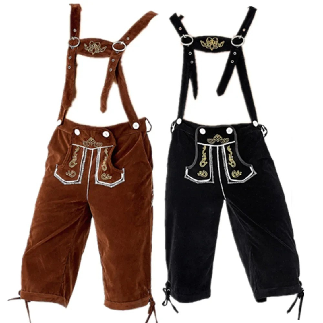 LederGr - Authentieke Lederhosen Heren met Bretels en Borduursels - Feestkleding