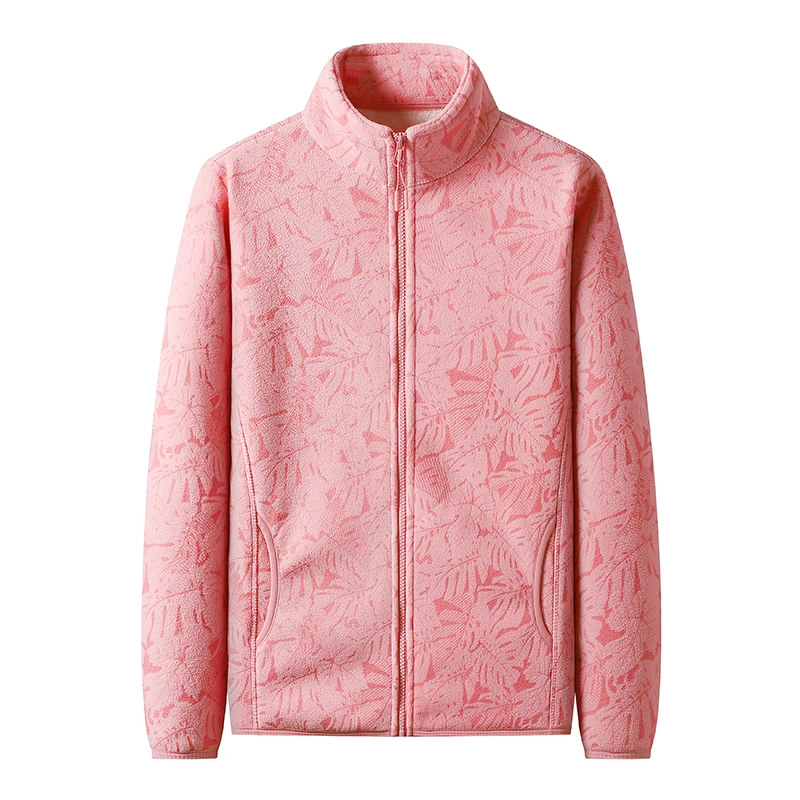 Velwex - Jasje met Bladerprint en Hoge Kraag, Fleece Vest Dames