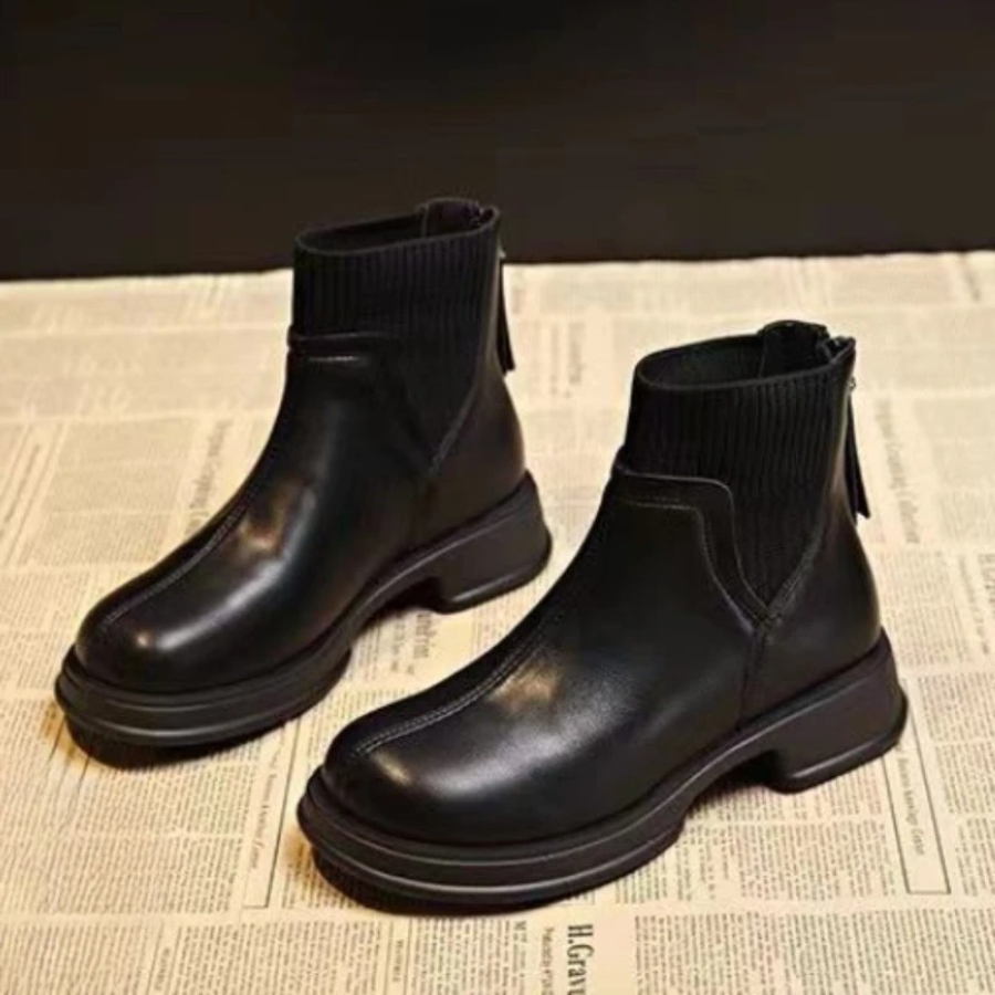 Florela - Dames Chelsea Boots van Leer met Rekbare Boord