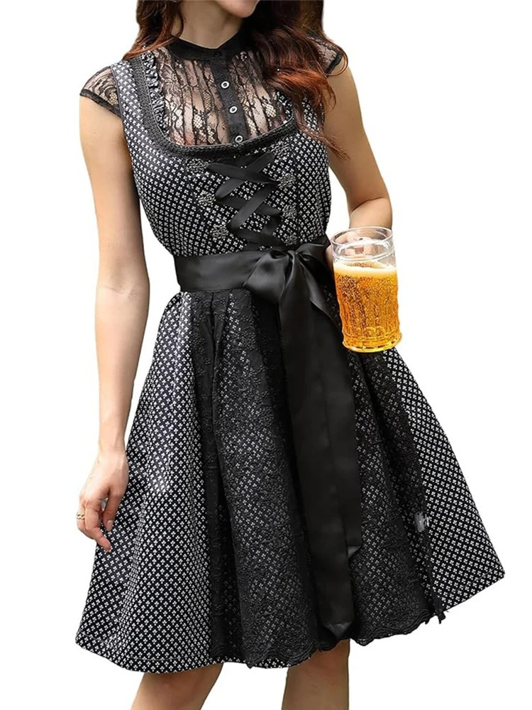 Lindoma - Dirndl Dames Jurk met Strik en Elegant Design voor Feesten