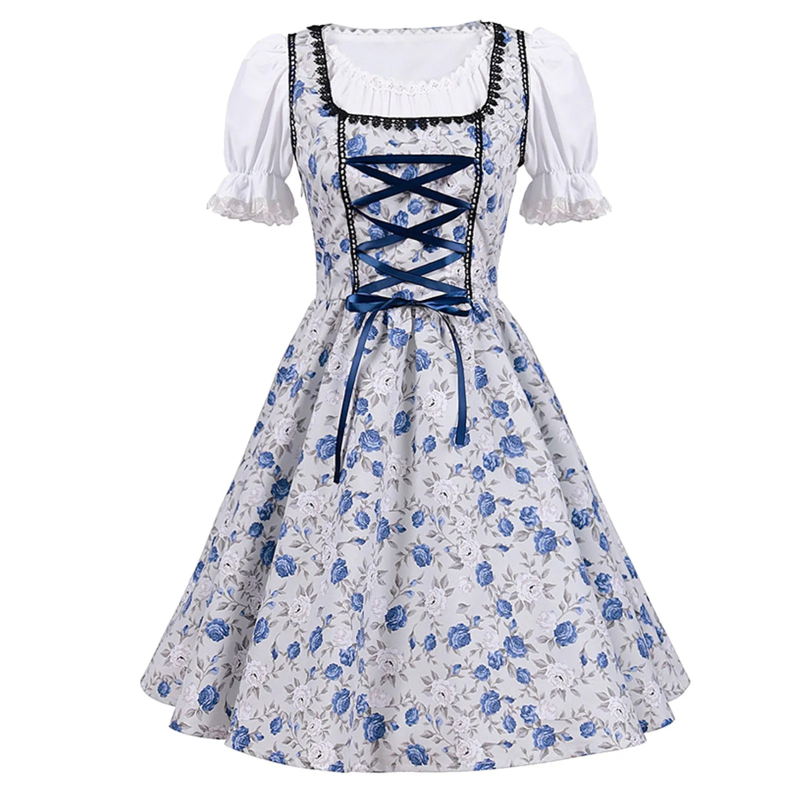 Frindel - Dirndl Dames Jurk met Bloemenprint en Klassieke Look