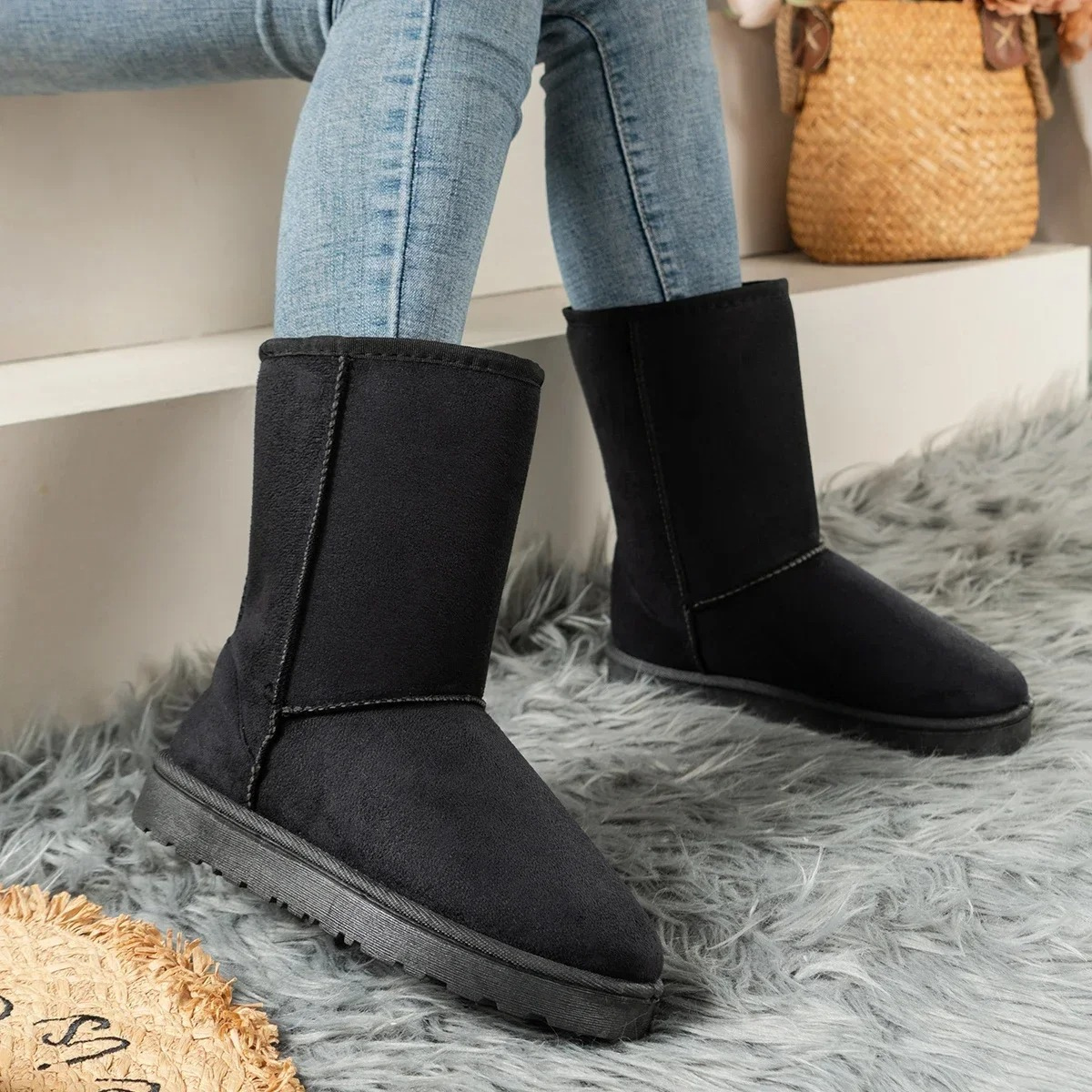 Modluxe - Dames Boots Met Warme Voering - Lange Winterlaarzen Antislip