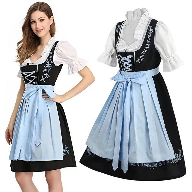 Tirleia - Dirndl Dames Jurk voor Oktoberfest met Klassieke Bloemenprint