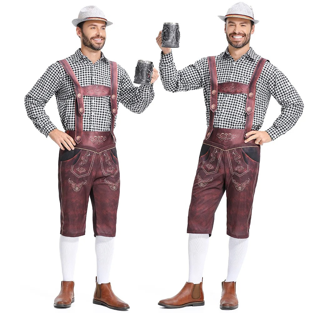 BosAlpe - Traditionele Heren Lederhosen Set met Shirt - Oktoberfest Outfit