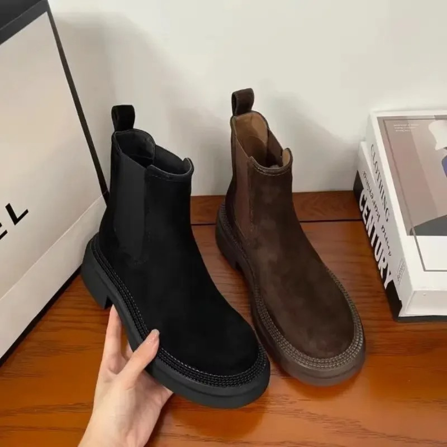 Henriët - Dames Chelsea Boots met Gemakkelijke Instap en Suède Afwerking