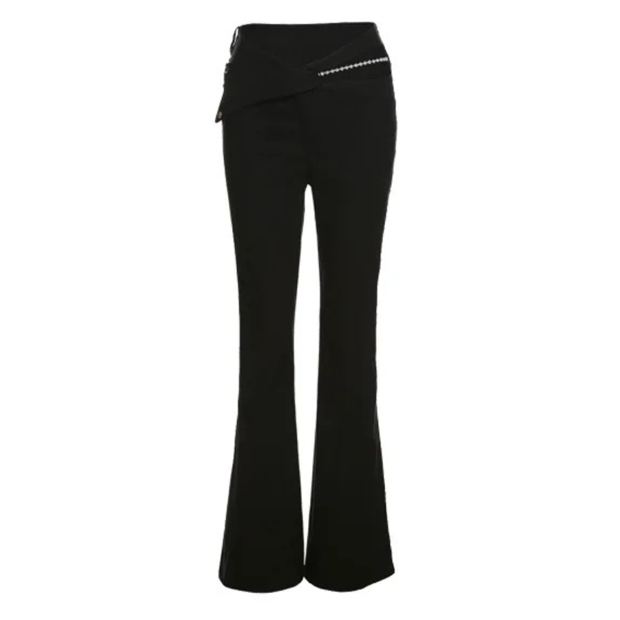 Silvara - Elegante Flared Broek Dames met Unieke Tailleband