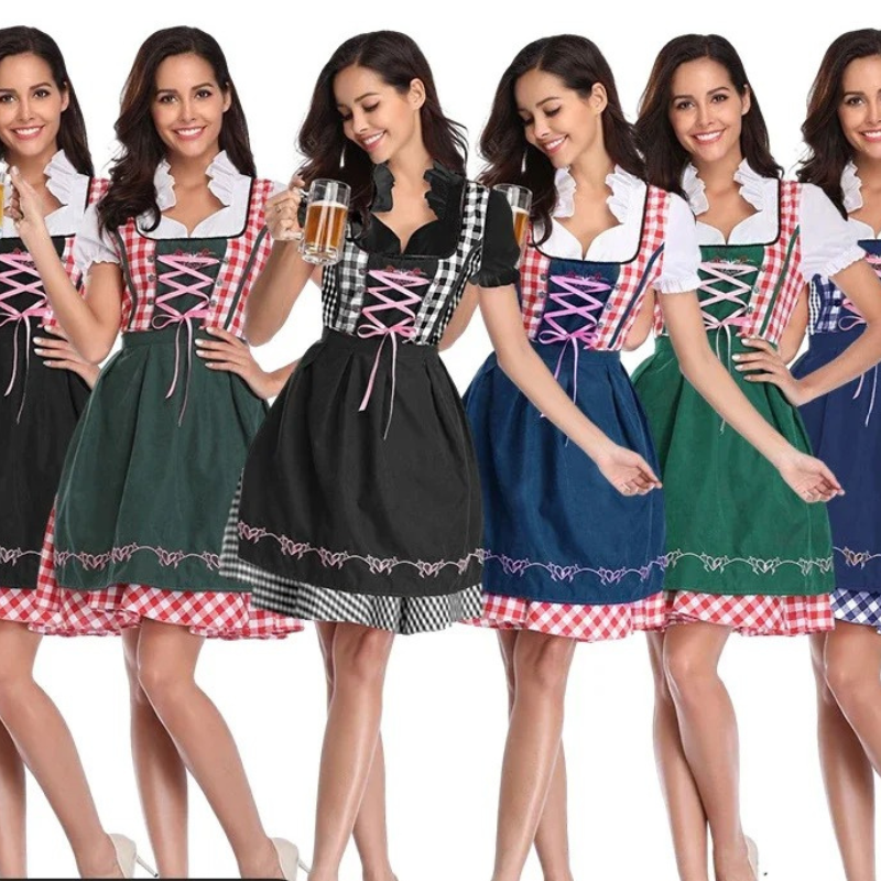 Ulindel - Dirndl Dames Jurk met Schort en Hartborduursels