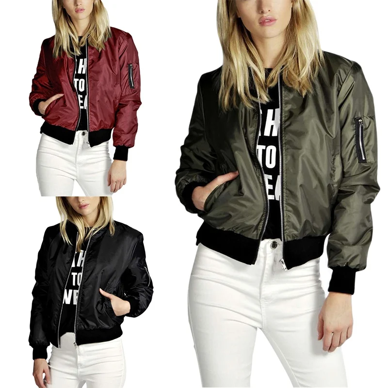 Glamori - Strakke Bomberjack dames, Casual Bomber Stijl met Geribde Manchetten