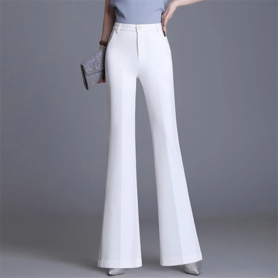 Lariton - Elegante Flared Broek Dames met Hoge Taille en Strakke Pasvorm