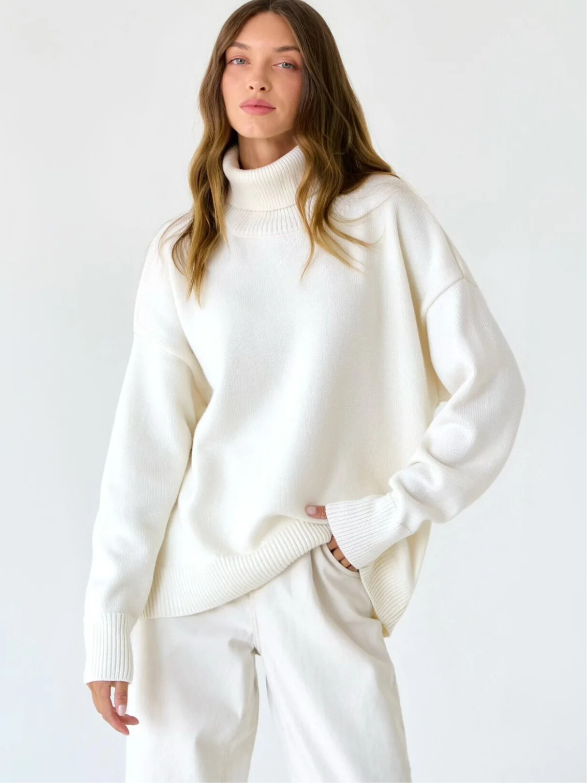 Serenna - Coltrui Dames, Oversized Gebreide Trui, Casual Chic