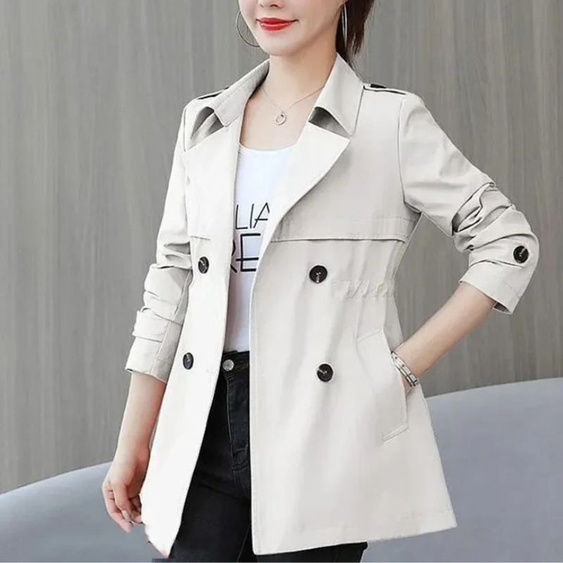 Novelia - Moderne Trenchcoat Dames met Slim Fit en Knoopsluiting