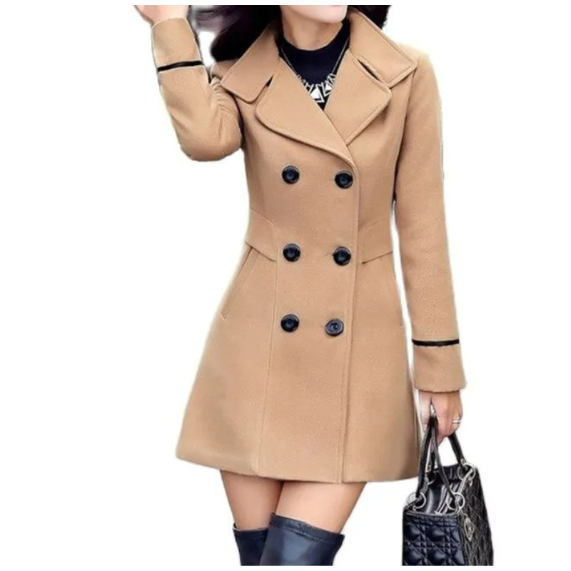 Trenzia - Chique Getailleerde Trenchcoat Dames, Dubbel Geknoopt, Premium Damesjas