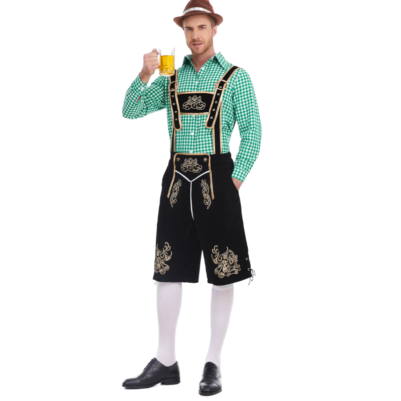 HeuvelH - Traditionele Lederhosen Heren met Korte Broek - Feest Outfit