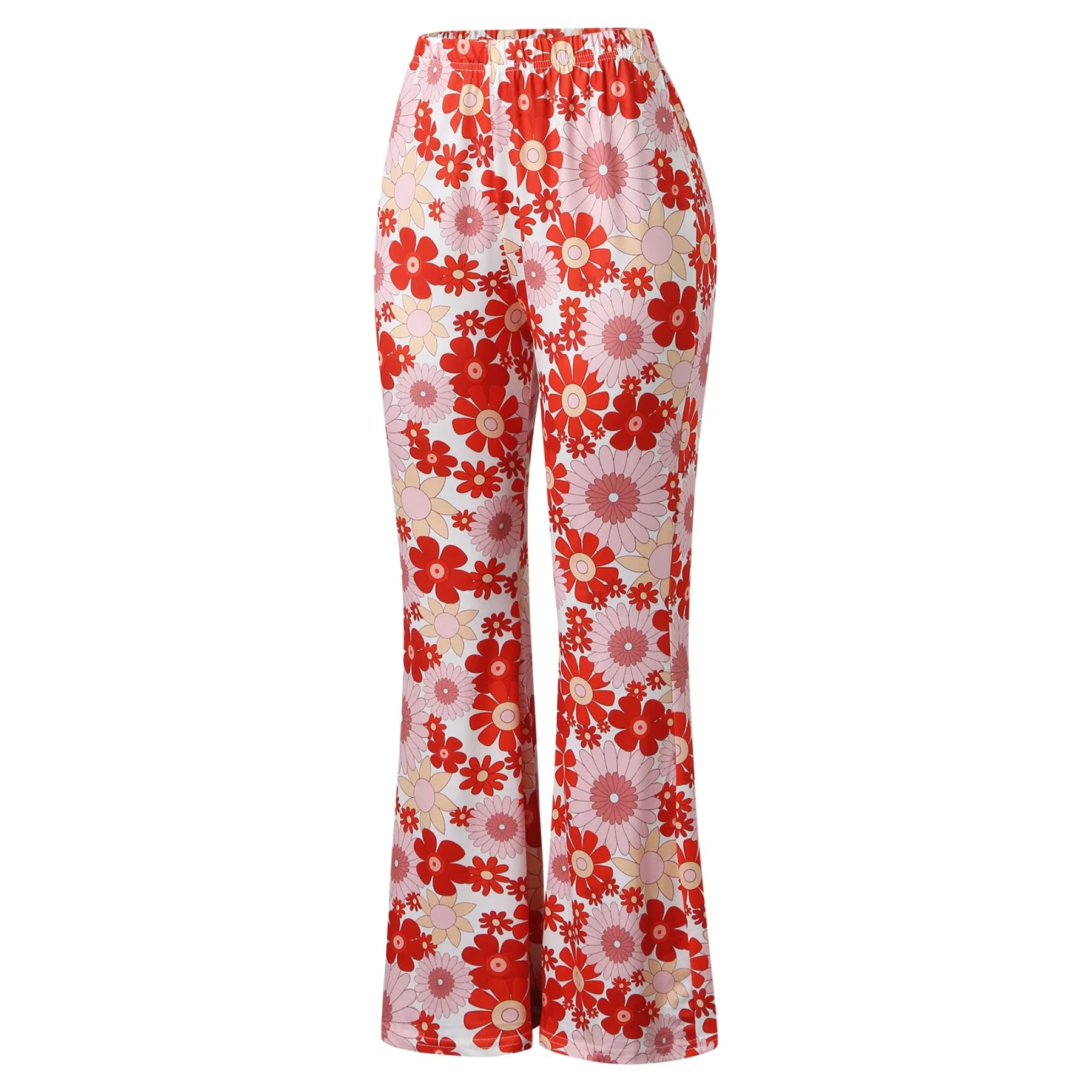 Alevita - Flared Broek Dames met Bloemenprint en Hoge Taille