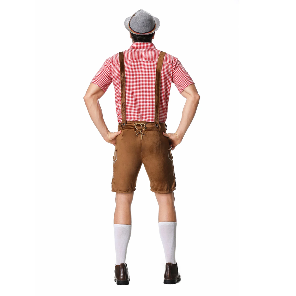 HoutGer - Heren Lederhosen met Shirt en Bretels - Perfect voor Oktoberfest