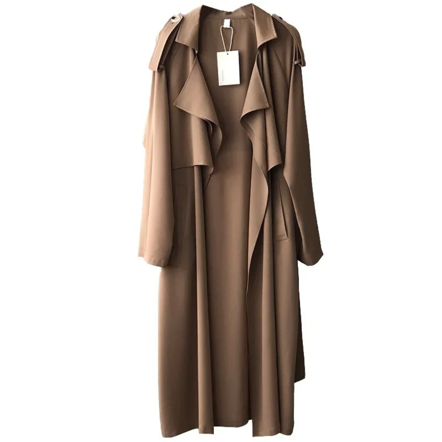 Trianor - Lichte Trenchcoat Dames, Open Voorkant, Lange Casual Damesjas