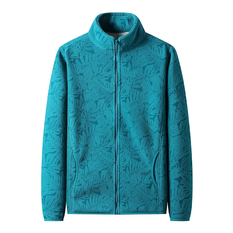 Velwex - Jasje met Bladerprint en Hoge Kraag, Fleece Vest Dames