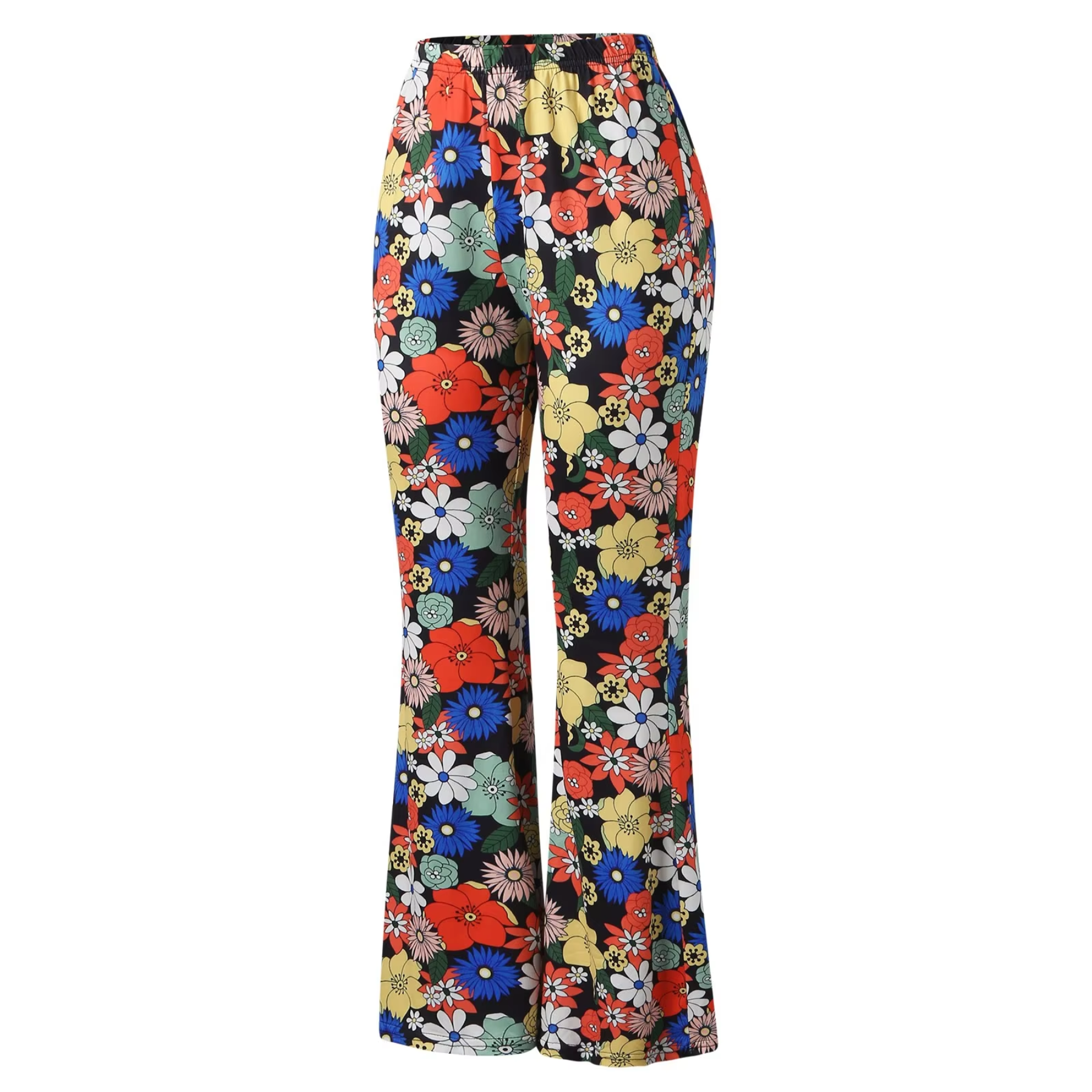 Alevita - Flared Broek Dames met Bloemenprint en Hoge Taille