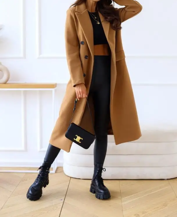 Werkenz - Mantel Jas Dames - Oversized Dubbel Geknoopte Trenchcoat met Zakken