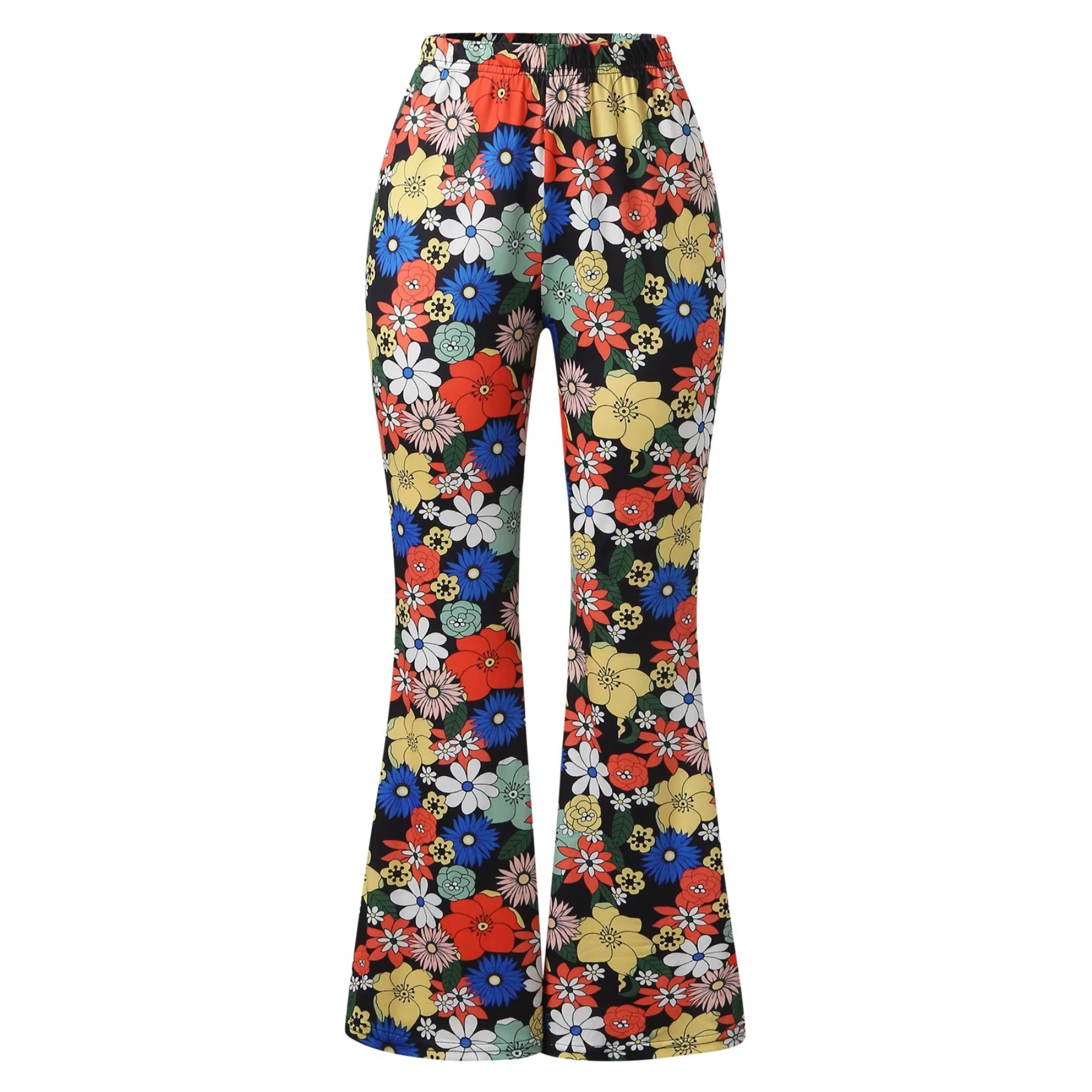 Alevita - Flared Broek Dames met Bloemenprint en Hoge Taille