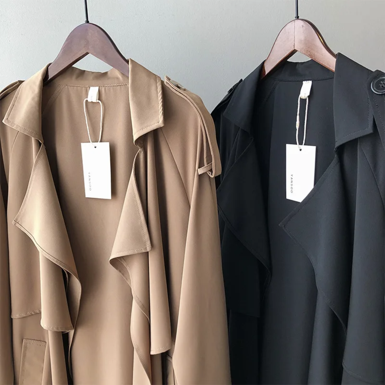 Trianor - Lichte Trenchcoat Dames, Open Voorkant, Lange Casual Damesjas