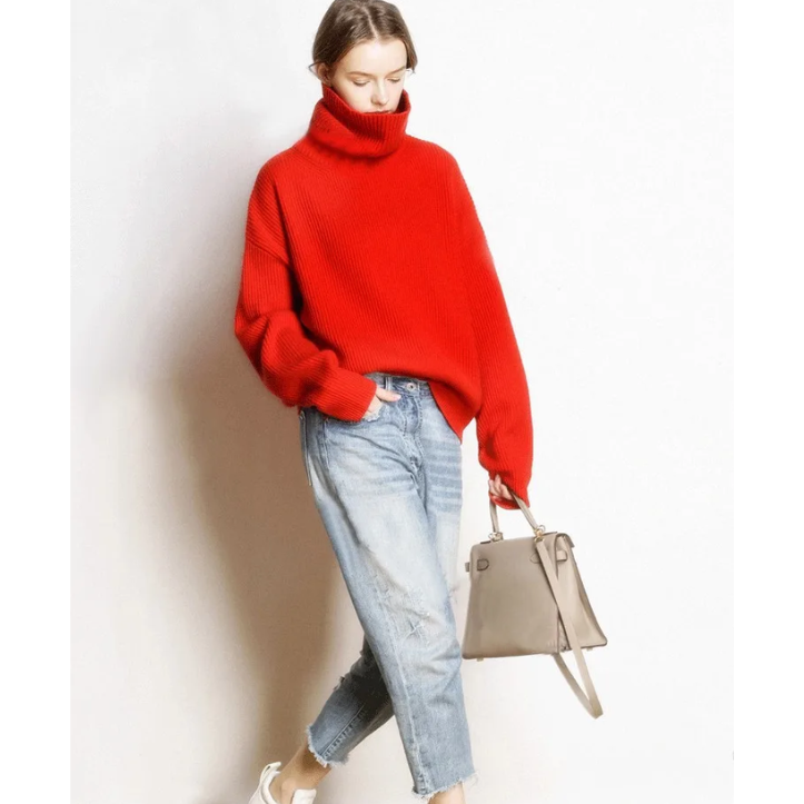 Vilanne - Coltrui Dames, Geribde Gebreide Trui, Oversized Casual