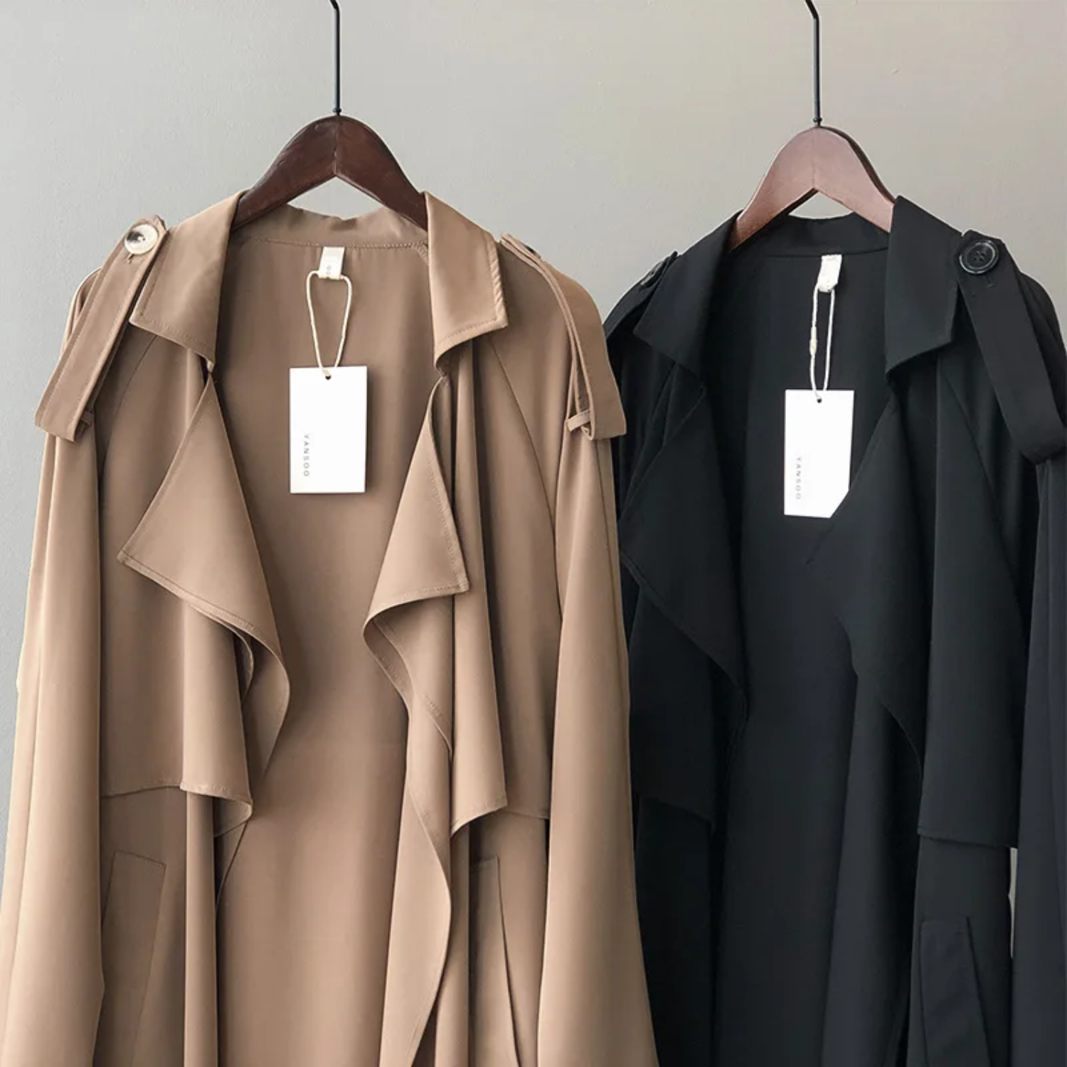 Trianor - Lichte Trenchcoat Dames, Open Voorkant, Lange Casual Damesjas