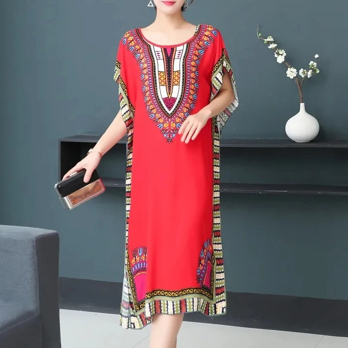 MonAmi® o hals vintage etnische print lange boho jurken