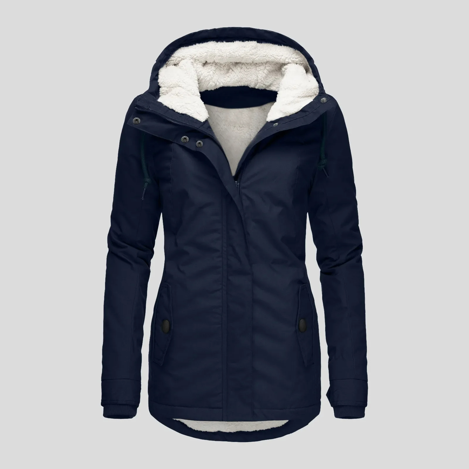 MonAmi Fleece gevoerde parka lange winterjas dames