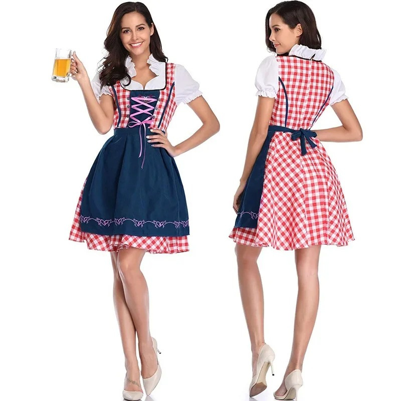 Ulindel - Dirndl Dames Jurk met Schort en Hartborduursels