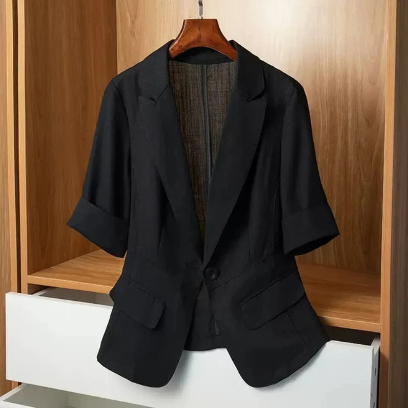 Volgrow - Elegante Dames Blazer Met Korte Mouwen - Perfect Voor Zomer