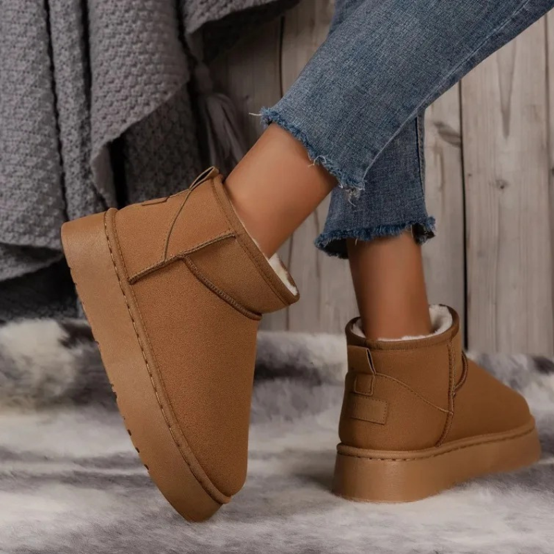 Grootla - Dames Boots Met Warme Voering - Winter Platform Enkellaarzen