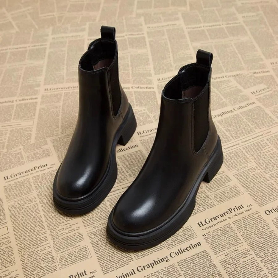 Tessina - Dames Chelsea Boots van Leer met Elastische Zijkanten