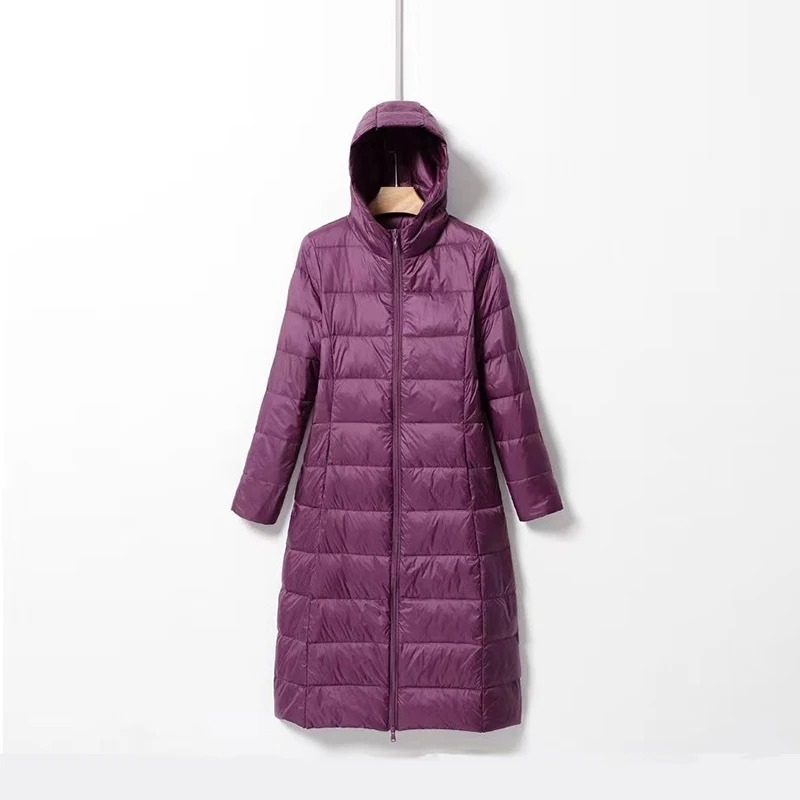 Velrina - Dames Donsjas Lang Met Capuchon, Puffer Stijl en Warm