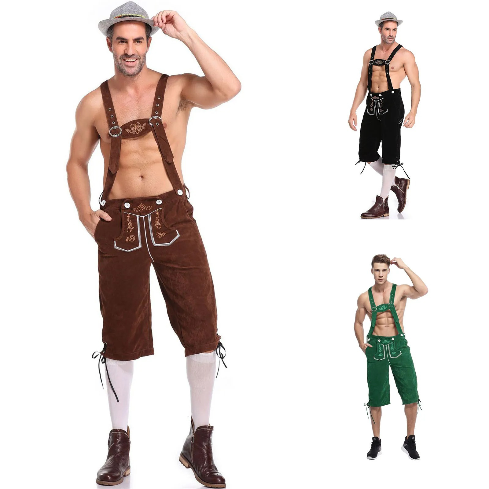 GerLedr - Traditionele Beierse Lederhosen met Borduursels voor Heren