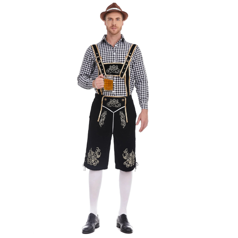 HeuvelH - Traditionele Lederhosen Heren met Korte Broek - Feest Outfit