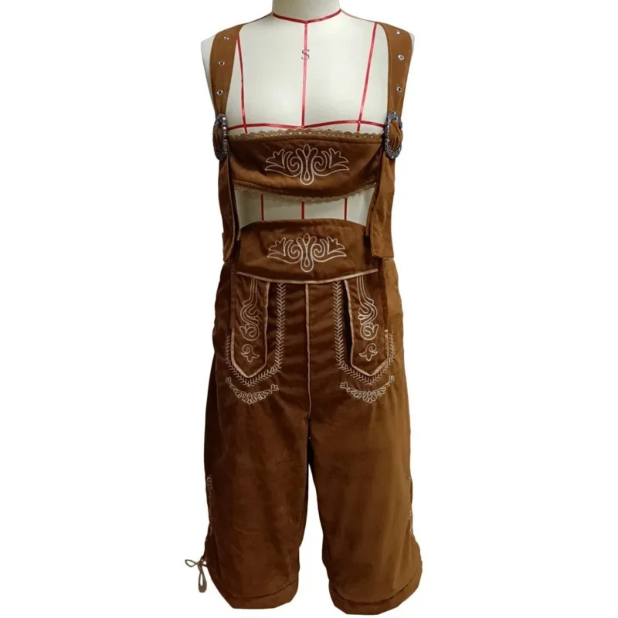 LederTo - Traditionele Lederhosen Heren met Bretels en Shirt - Feestoutfit