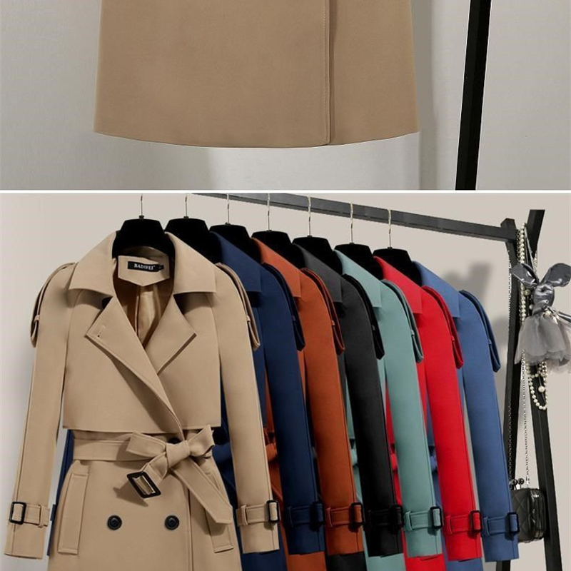 Trevora - Stijlvolle Trenchcoat Dames, Dubbel Geknoopt, Damesjas met Ceintuur