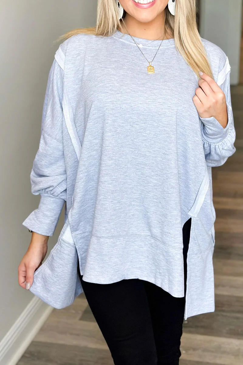 WomFeel - Dames Oversized Lange Mouwen Top – Casual Losse Pasvorm Tuniek