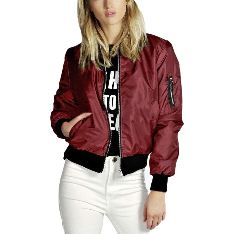 Glamori - Strakke Bomberjack dames, Casual Bomber Stijl met Geribde Manchetten