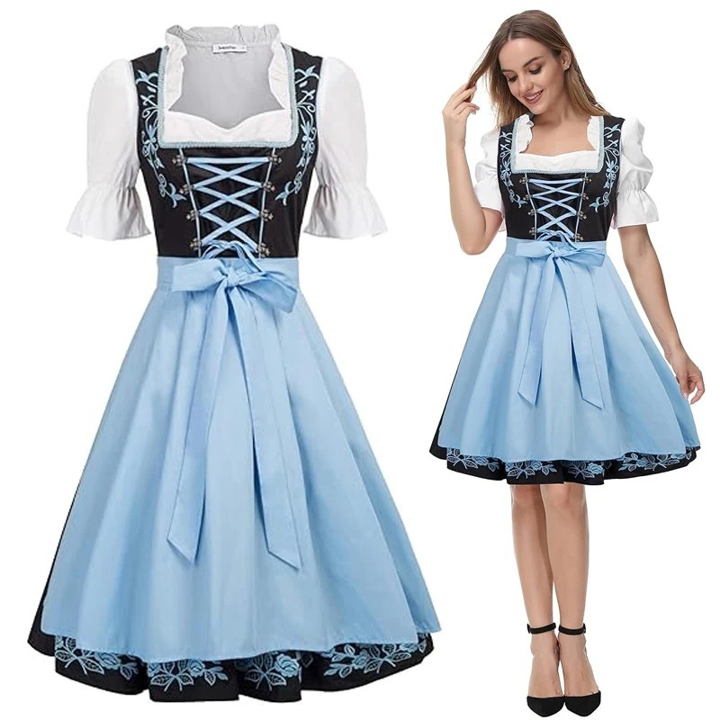 Tirleia - Dirndl Dames Jurk voor Oktoberfest met Klassieke Bloemenprint