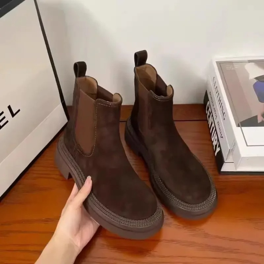 Henriët - Dames Chelsea Boots met Gemakkelijke Instap en Suède Afwerking