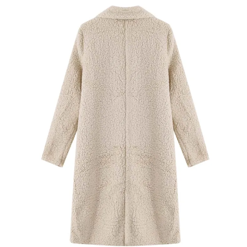 Feranel - Modieuze Teddy Jas Dames - Warme Lange Winterjas met Fleece