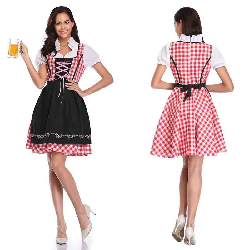 Ulindel - Dirndl Dames Jurk met Schort en Hartborduursels