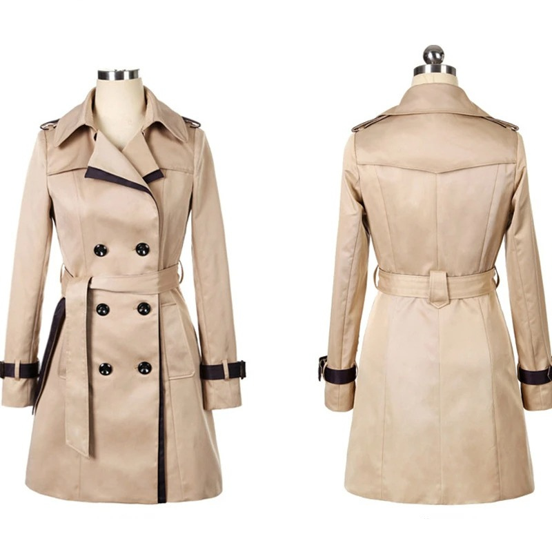 Sibelia - Stijlvolle Slim Fit Trenchcoat Dames, Dubbel Geknoopt, Elegante Jas voor Dames