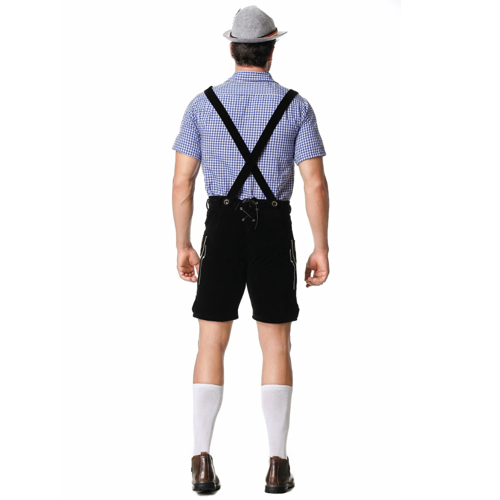 HoutGer - Heren Lederhosen met Shirt en Bretels - Perfect voor Oktoberfest